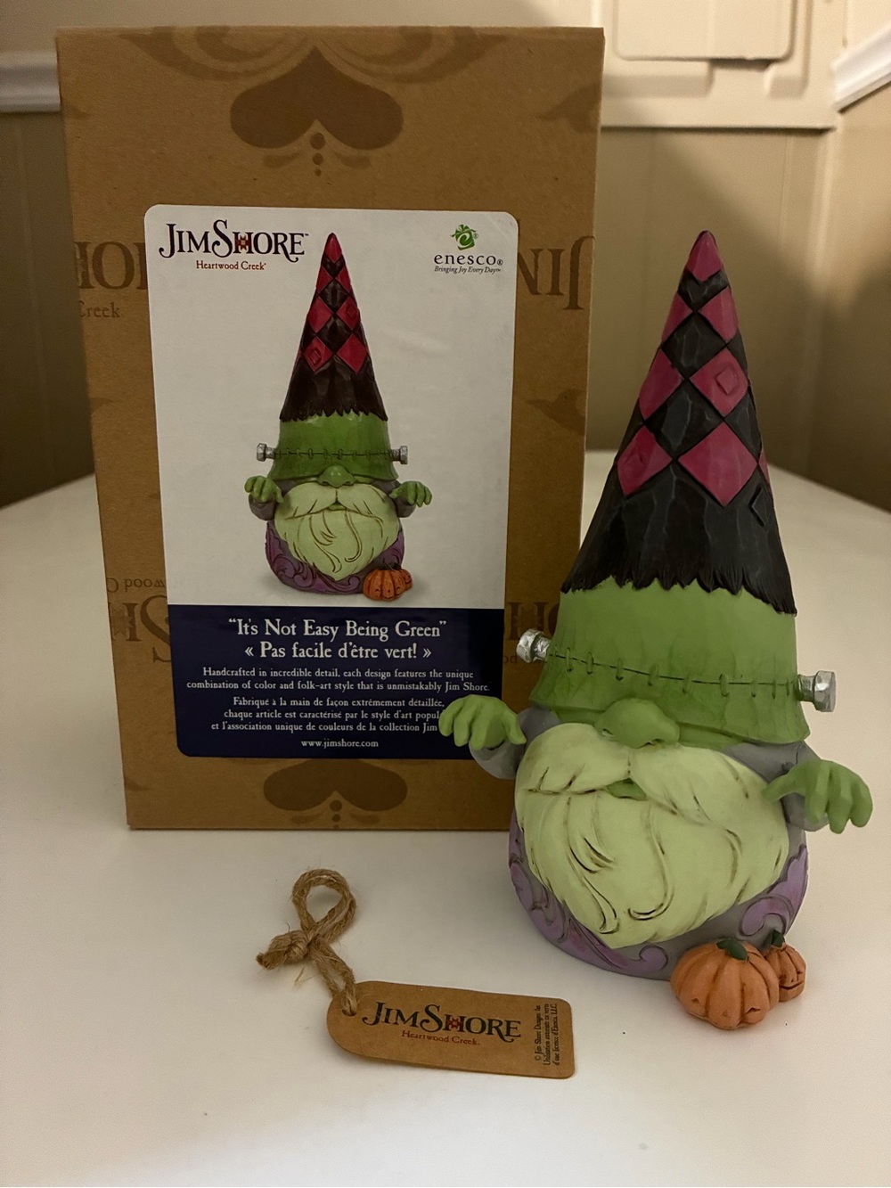 Jim Shore Heartwood Creek “It’s Not Easy Being Green” Gnome Figurine NIB